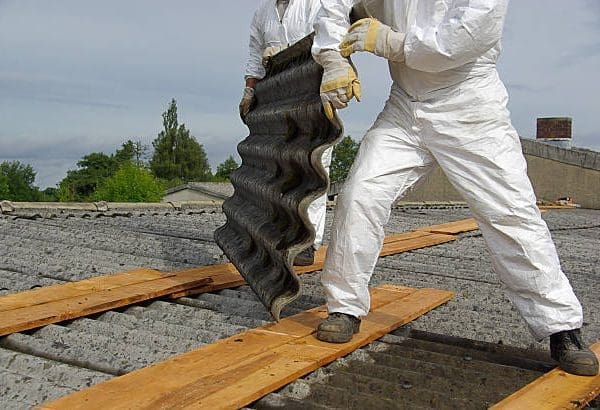 Asbestos roof, demolition